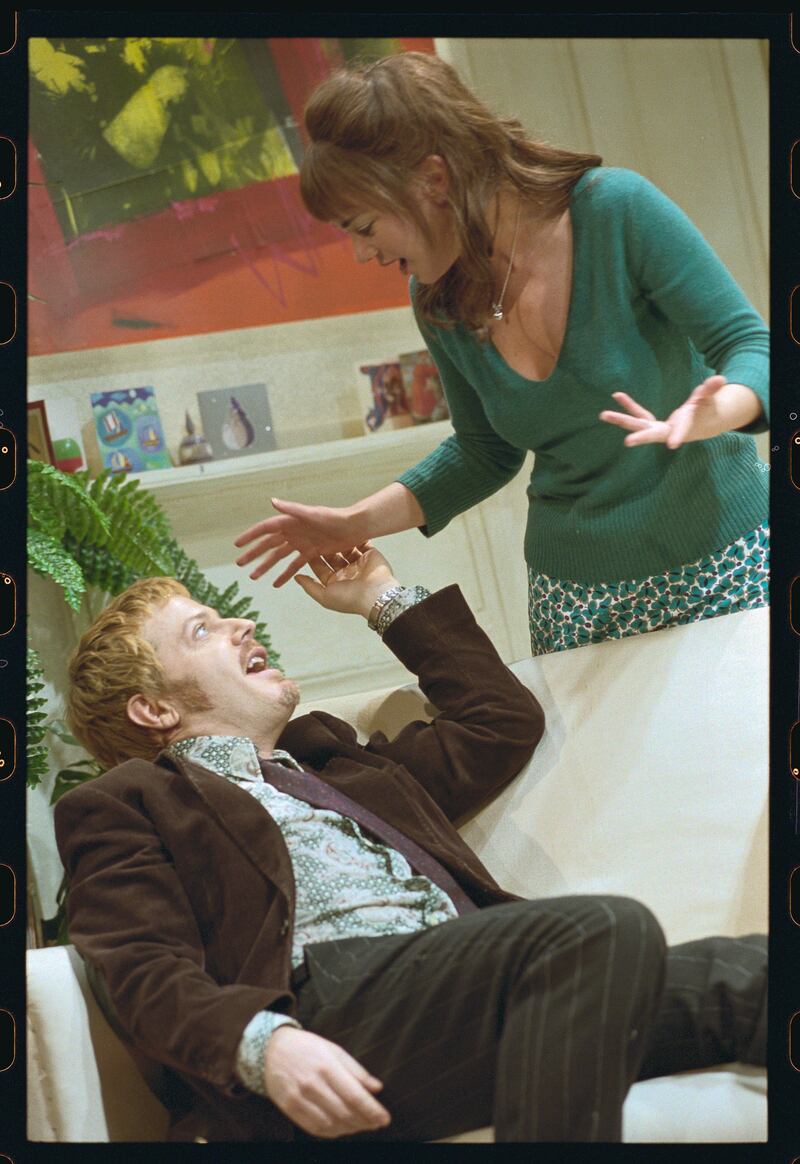 Tony Award nominee: Eddie Izzard with Victoria Hamilton in A Day in the Death of Joe Egg, on Broadway, in 2001. Photograph: Rune Hellestad/Corbis via Getty