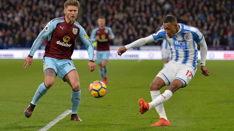 Jeff Hendrick during Burnley’s goalless draw with Huddersfield. Photograph: Peter Powell/Reuters