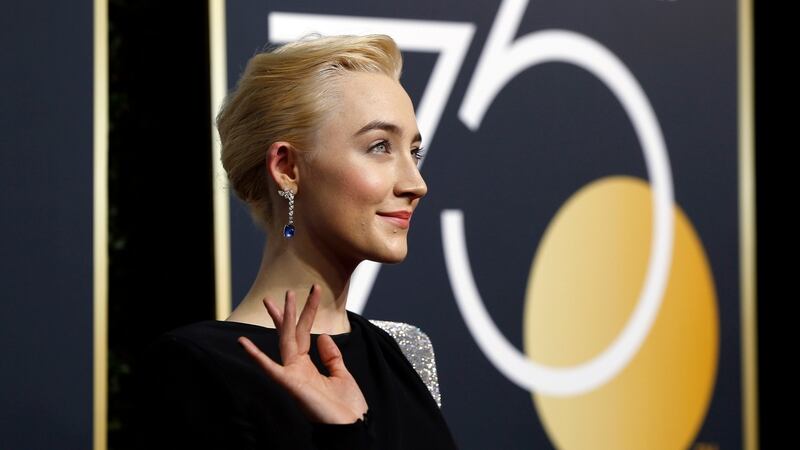 Saoirse Ronan picked up a Golden Glober award in Beverly Hills. Photograph:  Reuters/Mario Anzuoni