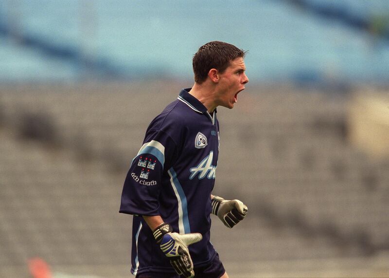 Stephen Cluxton during the 2001 Leinster semi-final between Dublin and Offaly. Photograph: Morgan Treacy/Inpho