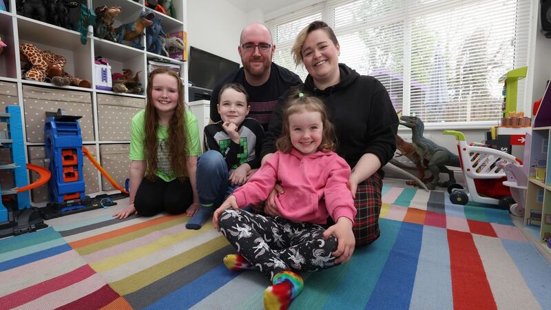 Rachel and Alan Martin, from Ashbourne, Co Meath, with their children, from left, Sophie (10), Noah (8) and Ivy (4). Photograph: Nick Bradshaw