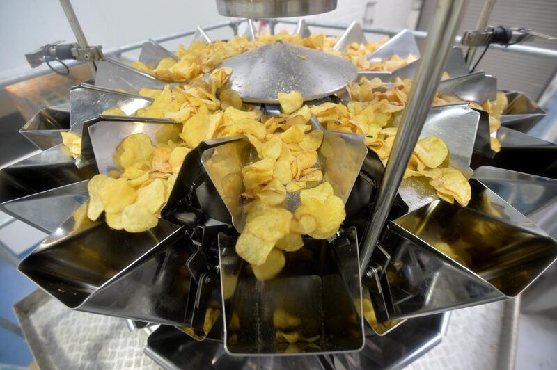 The crisps make their way down, jumping into the flavour tunnel. Photograph: Alan Betson