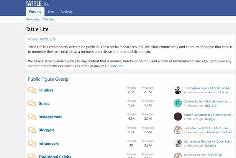 Tattle Life homepage 20/06/2025