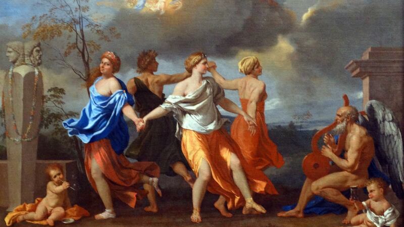Anthony Powell insists he was inspired by Nicholas Poussin’s painting, ‘A Dance to the Music of Time’