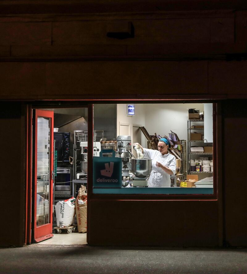 Cara Lloyd baking through the night to supply her Corner Bakery in Terenure. Photograph: Crispin Rodwell