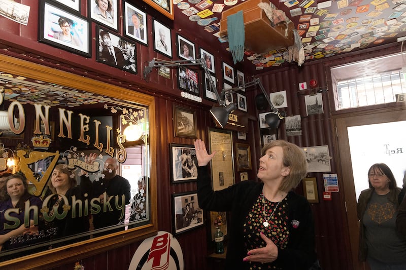 The picture of Lyra McKee now hangs on a wall at The Reporters Bar in Belfast. Photograph: Kevin Cooper/Photoline
