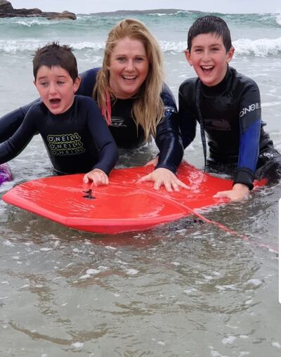 Sinéad Canney of Letswap.ie with two of her sons, Joey and Eoghan