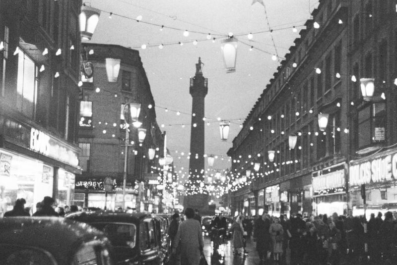 Christmas lights on Henry St, 1960