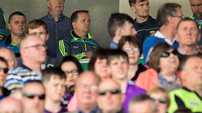 Davy watches Wexford’s match with Laois from the back of the stand earlier this summer. Photograph:  Ray McManus/Sportsfile via Getty Images