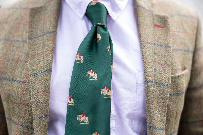 A view of the tie of Joe McNamara from Galway pictured at the RDS Horse Show. Photo: Tom Honan for The Irish Times.