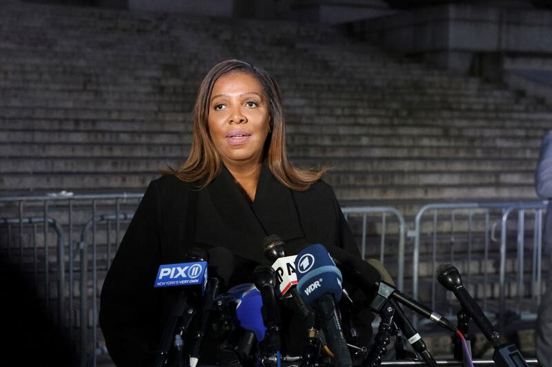 New York state attorney general Letitia James. Photograph: Jefferson Siegel/The New York Times
                      