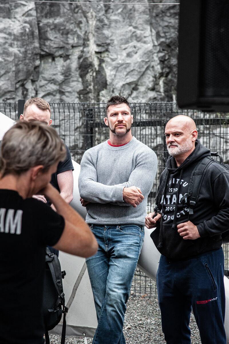 Professional MMA fighter Will Fleury taking in the atmosphere of Premier MMA at Ballykeeffe Amphitheatre. Photograph: Megan Ponomarenko