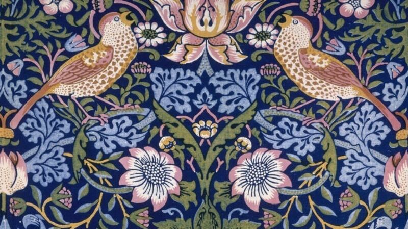 Detail of Strawberry Thief textile design by William Morris