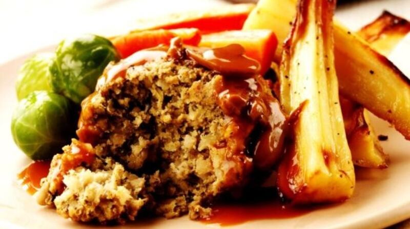 Vegetarian nut roast.