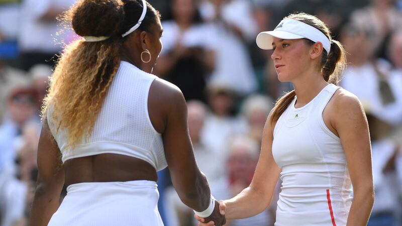 18-year-old Kaja Juvan took the first set against Serena Williams. Photograph: Glyn Kirk/AFP/Getty