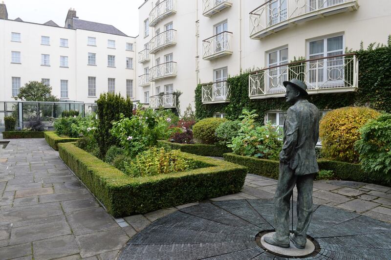 The landscaped courtyard at the Merrion Hotel, Dublin. Photograph: Dara Mac Dónaill