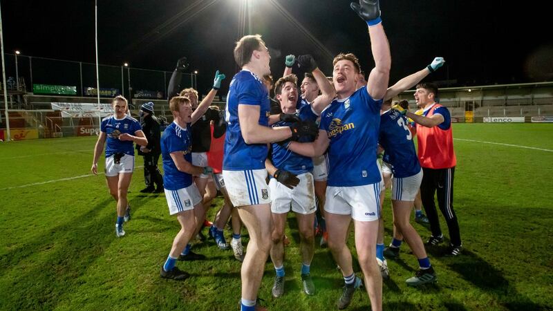 Cavan players celebrate their victory over Donegal in last year’s Ulster football final. Photograph: Morgan Treacy/Inpho
