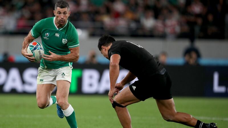 Rob Kearney in action during the World Cup quarter-final against New Zealand at Tokyo Stadium. Photograph: Dan Sheridan/Inpho