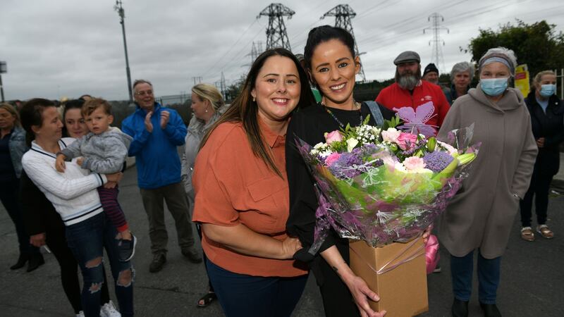 Senator Eileen Flynn  and Sally, her twin sister. Photograph: Bryan Meade