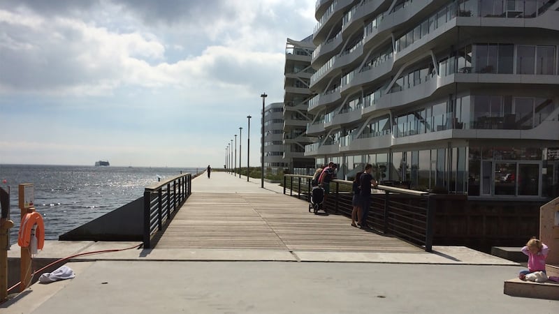 You might pay a monthly rent of 8000 kronor, just over €1,000 for a three-room apartment overlooking  the redeveloped harbour in Aarhus.