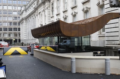The €1.4m security hut between the Department of Finance and Government buildings.  Photograph: Nick Bradshaw/The Irish Times
