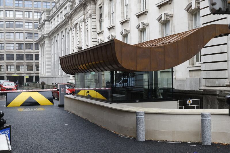 The security hut which is between the Department of Finance and Government Buildings. Photograph Nick Bradshaw/The Irish Times 
