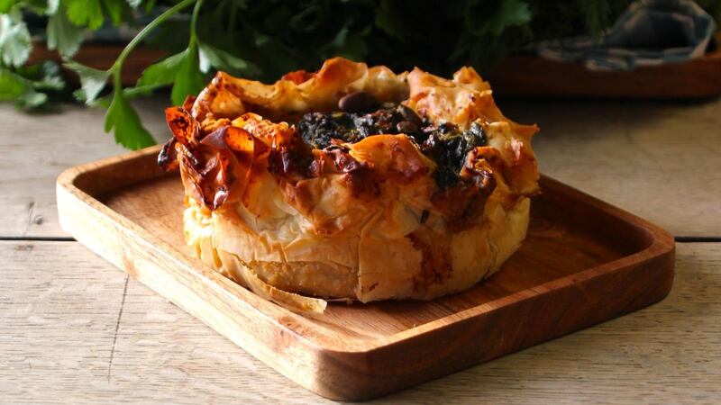 Kale and almond pies