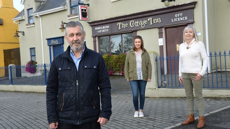 Jimmy Gilna, of The Cottage Inn, with Eimer (right) and daughter Saidhbhe, in Laytown, Co. Meath. Photograph: Dara Mac Dónaill