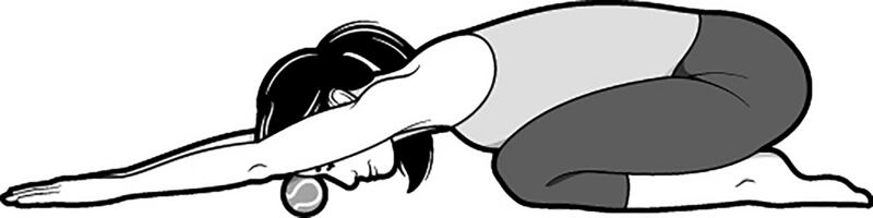 The child’s pose releases tension in the back and shoulders and gently stretches the hips. Photograph: Brown Bird Design/New York Times