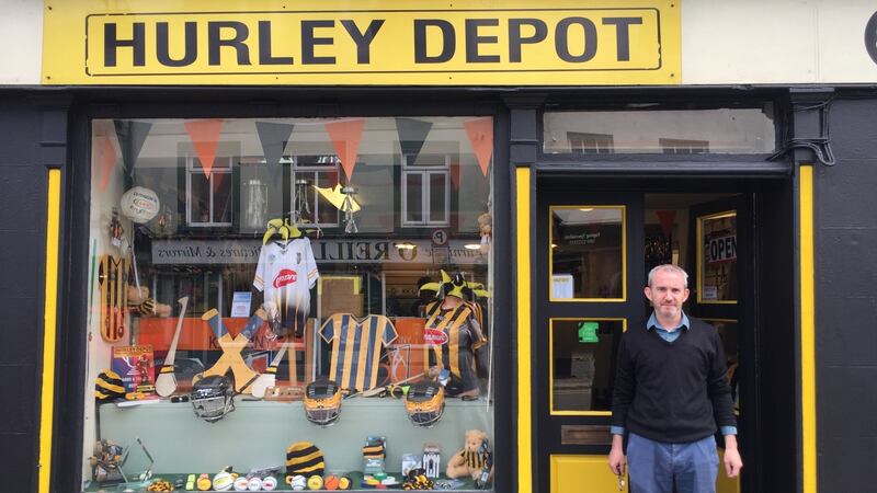 Gary Brickell outside his shop The Hurley Depot in Kilkenny. Photograph: Sarah Mooney