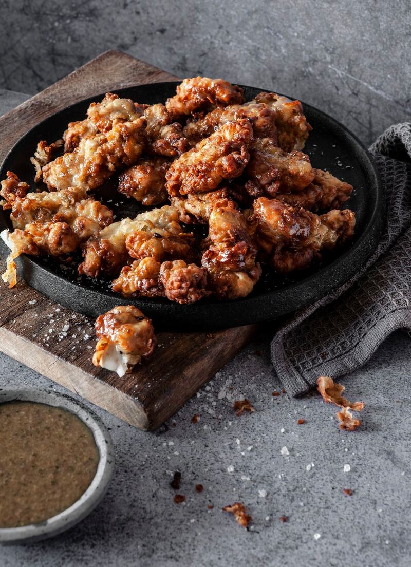 Chicken thighs in a soy and mirin marinade