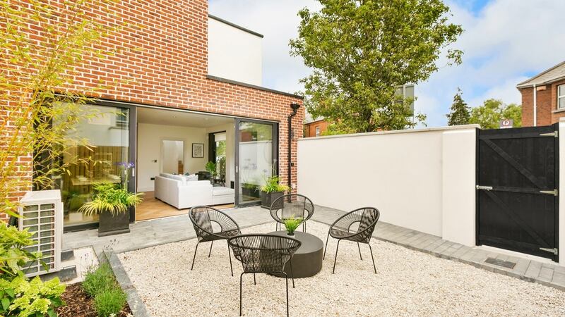 Southwest facing city size garden extends to about 36sq m and has been laid out in low-maintenance gravel with a small patio area