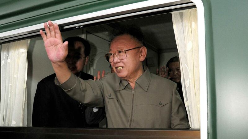 Former North Korean leader Kim Jong-il leaving Beijing on a five-day visit to China in 2010. Photograph: KNS/AFP/Getty
