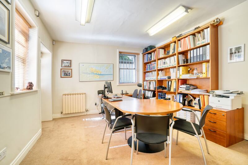 Family room used as office