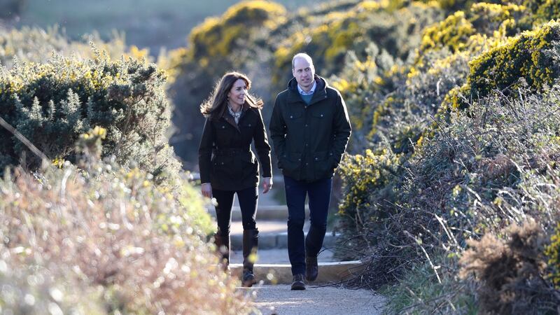Kate Middleton and Prince William on the Howth cliff walk  during day two of their visit to Ireland. Photograph: Chris Jackson,  Pool/Getty Images