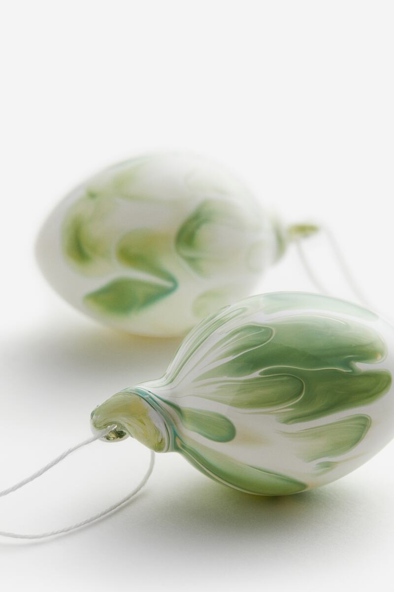 Glass egg decorations, two-pack for €5.99 from H&M
