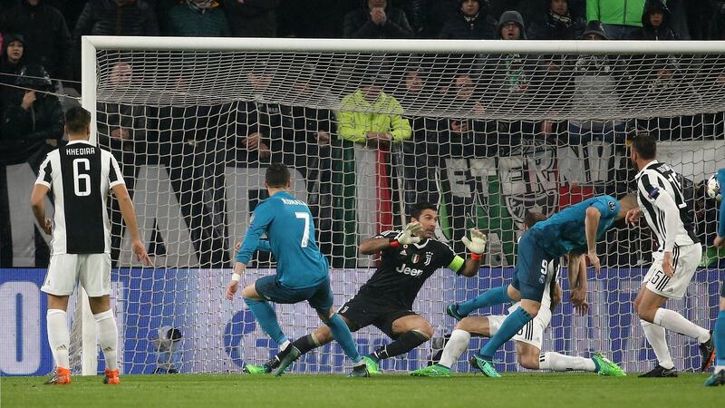 Cristiano Ronaldo gives Real Madrid the lead in Turin after three minutes. Photograph: Tony Gentile/Reuters