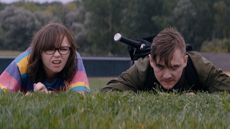 Emily Skeggs and Kyle Gallner in Dinner in America