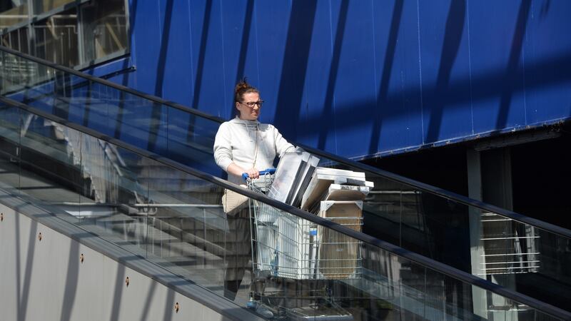 Shopping at Ikea Dublin as it re-opened in June.  Photograph: Dara Mac Donaill / The Irish Times