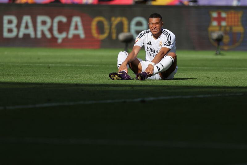 Real Madrid's Kylian Mbappe during the match. Photograph: Lluis Gene/AFP via Getty Images