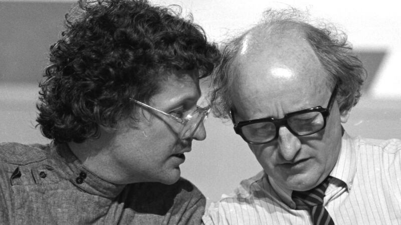 Colm Ó Briain with Michael D Higgins. Photograph: Peter Thursfield