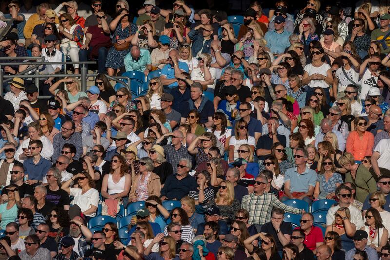 Bruce Springsteen fans enjoying the concert in a sunny Croke Park. Photograph: Tom Honan