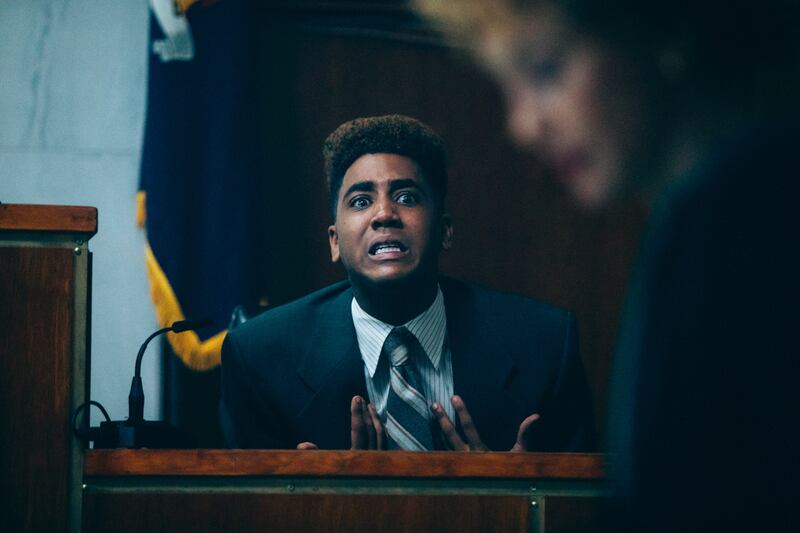 Jharrel Jerome and  Vera Farmiga in When They See Us. Photograph: Atsushi Nishijima/Netflix