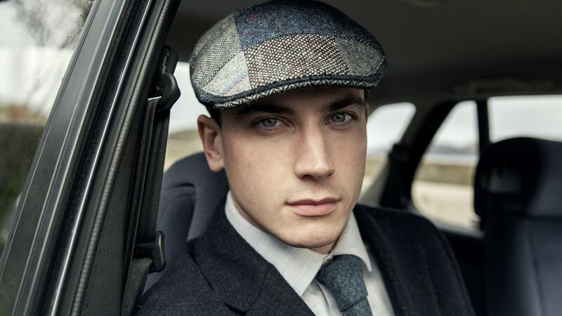 Donegal touring flat cap in tweed patchword €80, Donegal tweed tie €60. Photograph: Eilish McCormick