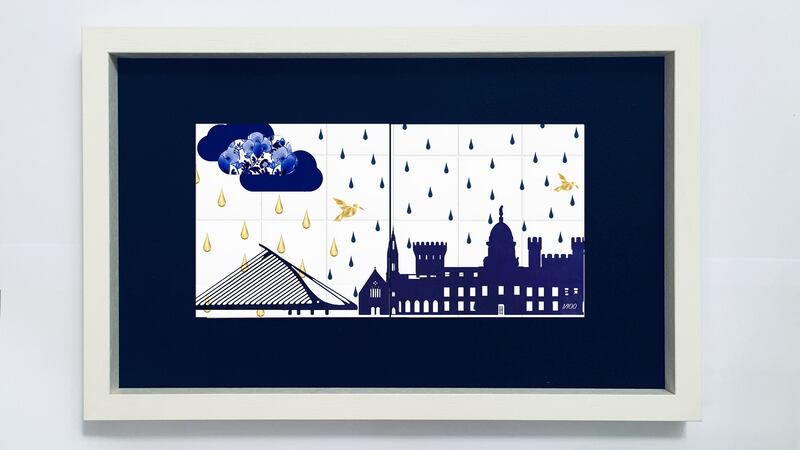 Alanna Plekkenpol from Co Wicklow whose vivid whimsical tiles feature her illustrations applied to traditional Delft blue patterns