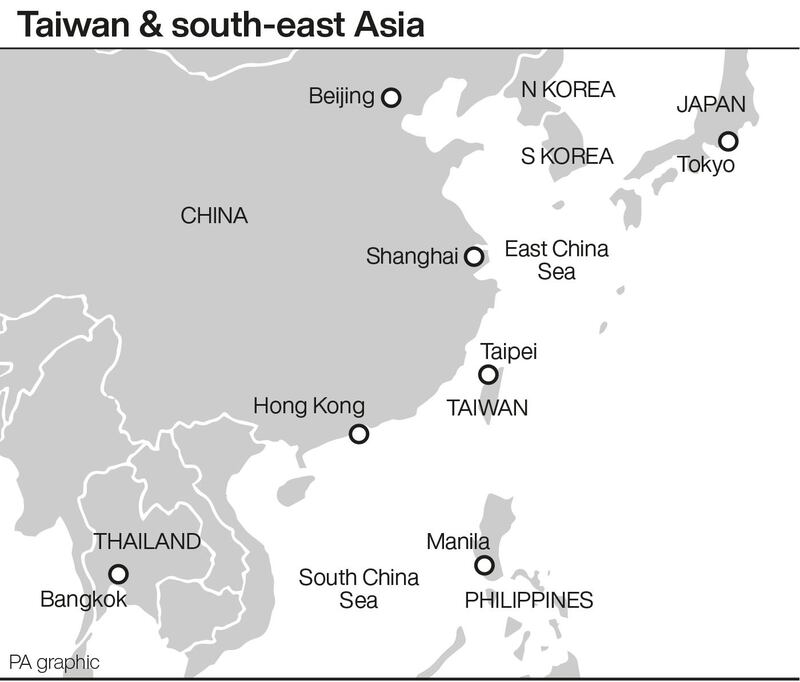 China claims sovereignty over the island, which split from the mainland in 1949 after a civil war. Infographic: PA