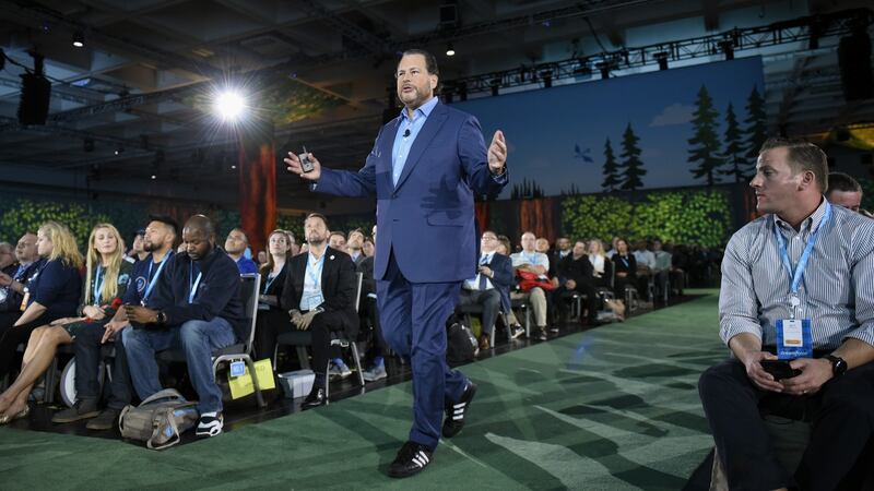 Marc Benioff, chairman and chief executive officer of Salesforce. Photograph: Michael Short/Bloomberg