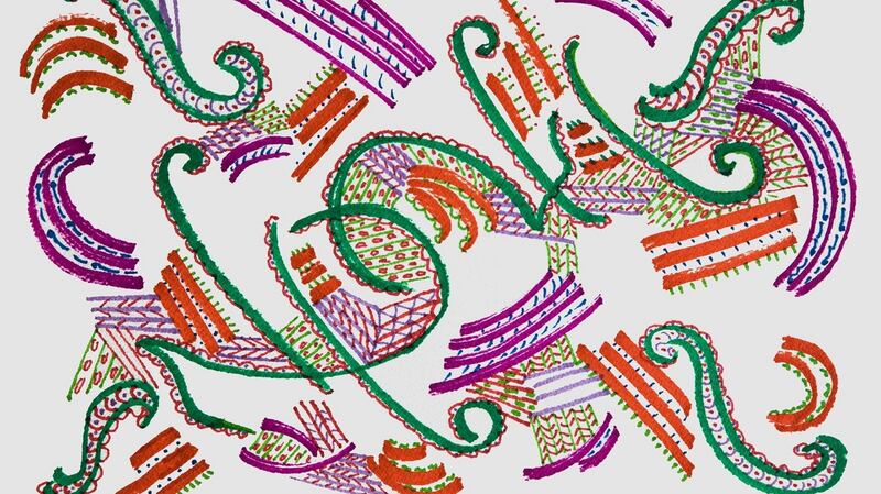 Monir Shahroudy Farmanfarmaian, Untitled (D24), 1993, Felt tip marker on paper, 26 x 36cm. Courtesy of the artist and The Third Line, Dubai