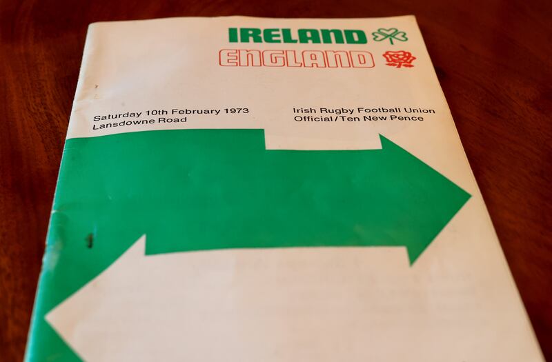 A view of a match programme from the game between Ireland and England that took place on February 10th, 1973 in Lansdowne Road. Photograph: Dan Sheridan/Inpho