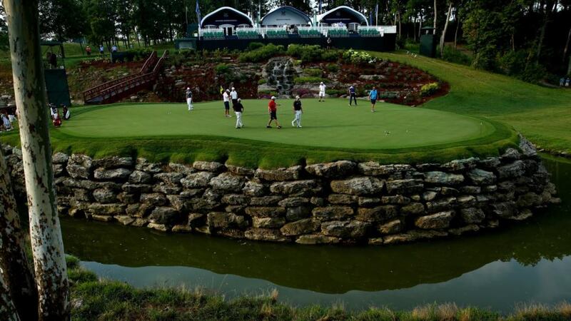 The 13th green at Valhalla GC in Louisville. Photograph: Jeff Gross/Getty